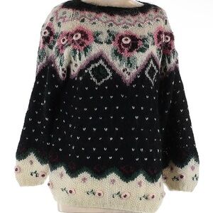 Jennifer Reed Knitted by Hand Black Rose Sweater